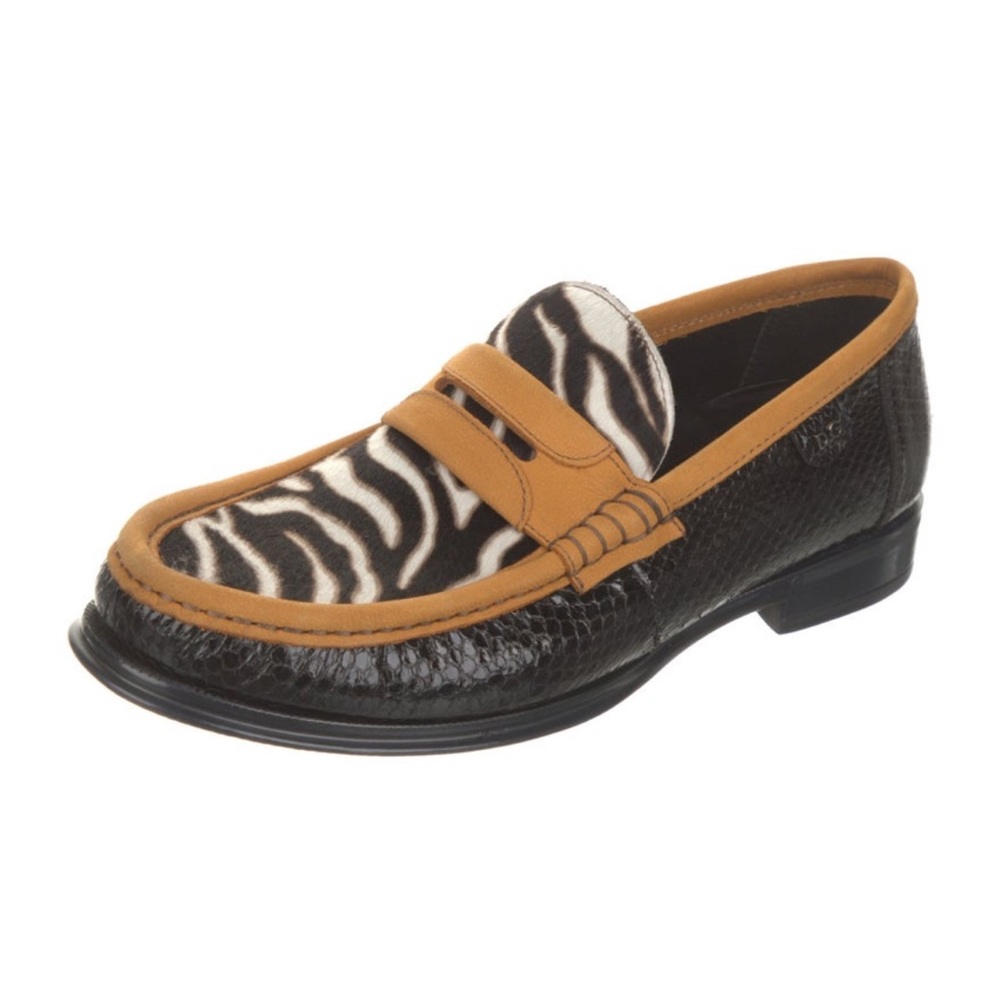 Dolce & Gabana Ponyhair Zebra Snakeskin Loafers